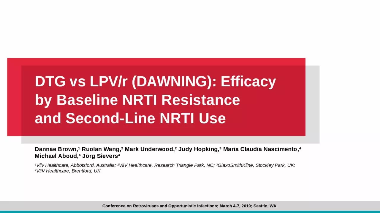 PPT-DTG vs LPV/r (DAWNING): Efficacy