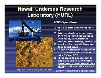Hawaii Undersea Research Laboratory (HURL)2003Operations 08 -test and