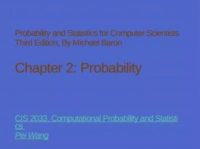 Probability and Statistics for Computer Scientists