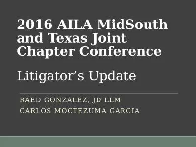 2016 AILA  MidSouth  and Texas Joint Chapter Conference