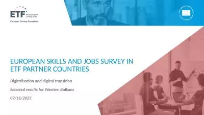 European skills and jobs survey in ETF partner countries