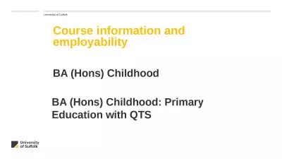 University of Suffolk Course information and employability