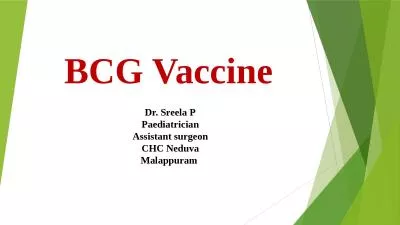 BCG Vaccine Dr.  Sreela P