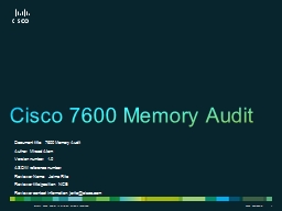 Cisco 7600 Memory Audit Document title:  