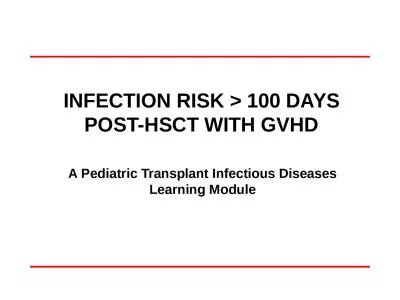 Infection risk > 100 days post-HSCT with GVHD