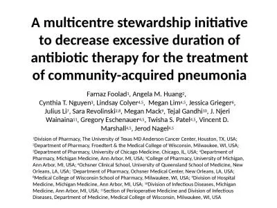 A  multicentre  stewardship initiative to decrease excessive duration of antibiotic therapy