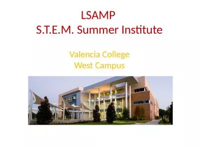 LSAMP  S.T.E.M. Summer Institute