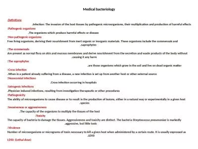 Medical bacteriology   Definitions