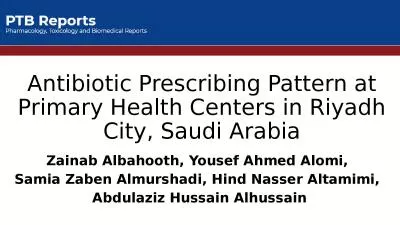 Antibiotic Prescribing Pattern at Primary Health Centers in Riyadh City, Saudi Arabia