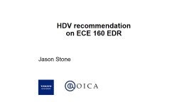 HDV recommendation  on ECE 160 EDR