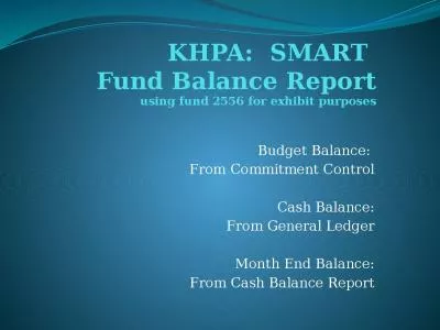 KHPA:  SMART  Fund Balance Report