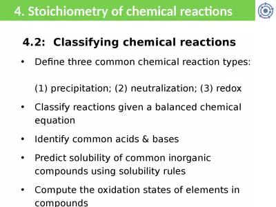4. Stoichiometry of chemical reactions