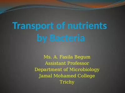 Transport of nutrients  by Bacteria