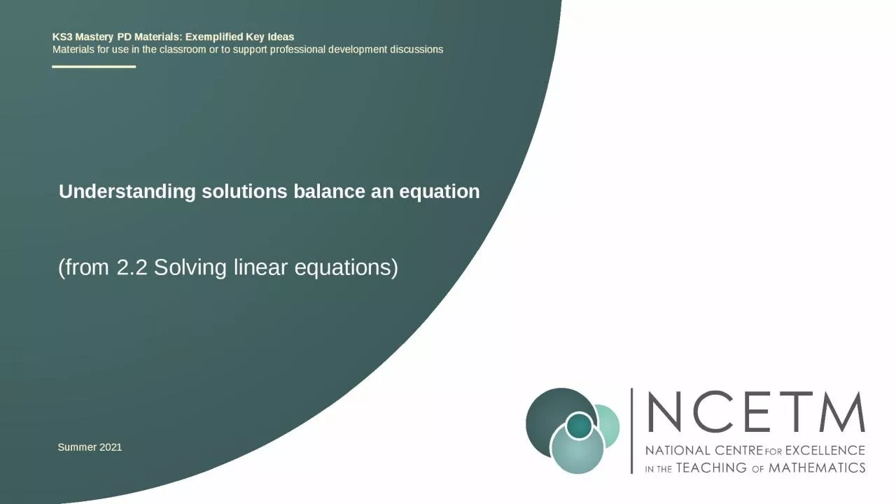 Understanding solutions balance an equation