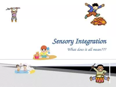 Sensory Integration What does it all mean???