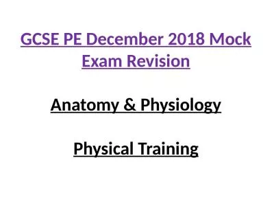 GCSE PE December 2018 Mock Exam Revision