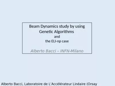 Beam  Dynamics  study by using Genetic