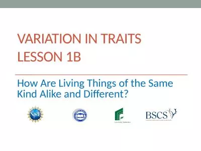 Variation In traits Lesson 1b