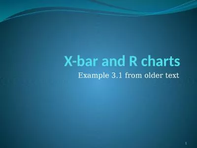 X-bar and R charts Example 3.1