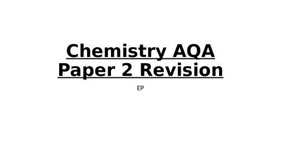 Chemistry AQA Paper 2 Revision