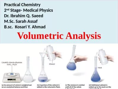 Volumetric Analysis Practical Chemistry