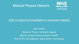 Optimisation of paediatric x-ray examinations