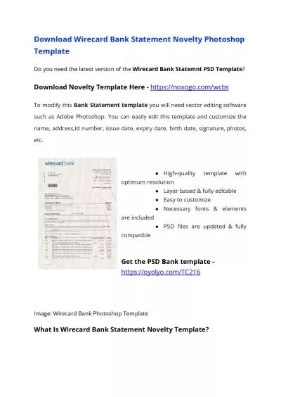 Wirecard Bank Statement PSD Template – Download Photoshop File