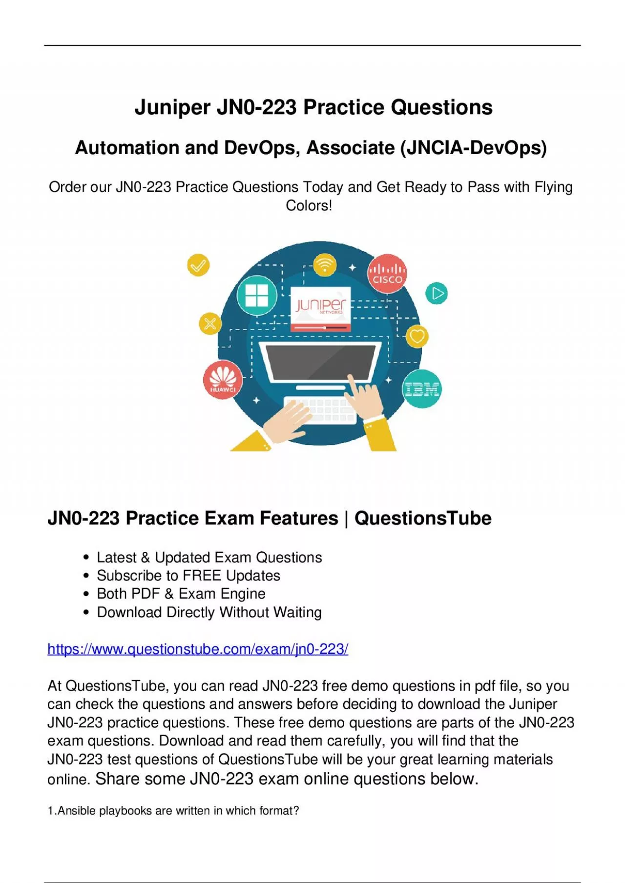 PDF-Valid Juniper JN0-223 Practice Test - Use to Pass JN0-223 Exam