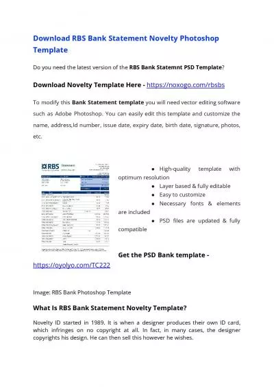 Scotland RBS Bank Statement Template – Download MS Word File