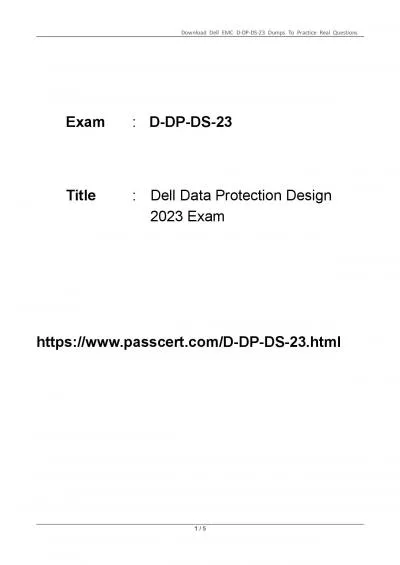 D-DP-DS-23 Dell Data Protection Design 2023 Exam Dump