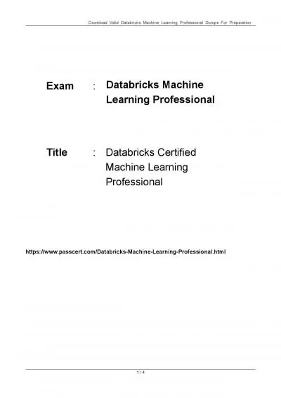 Databricks Machine Learning Professional Exam Dumps
