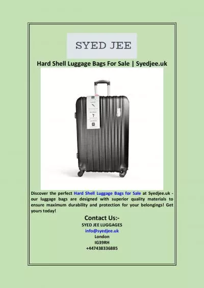 Hard Shell Luggage Bags For Sale | Syedjee.uk