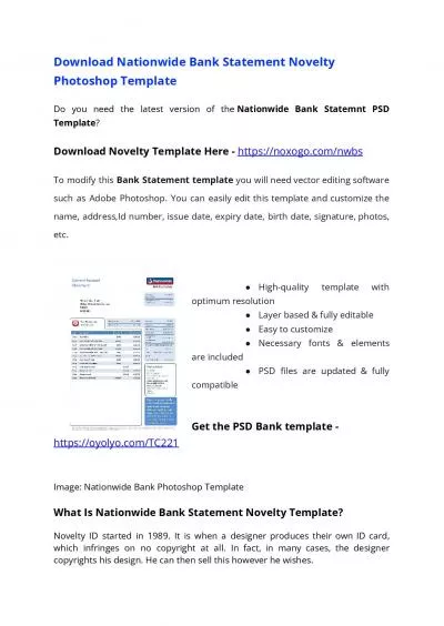 Nationwide Bank Statement Template – Download MS Word File