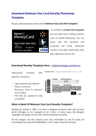 Walmart Visa Card PSD Template – Download Photoshop File