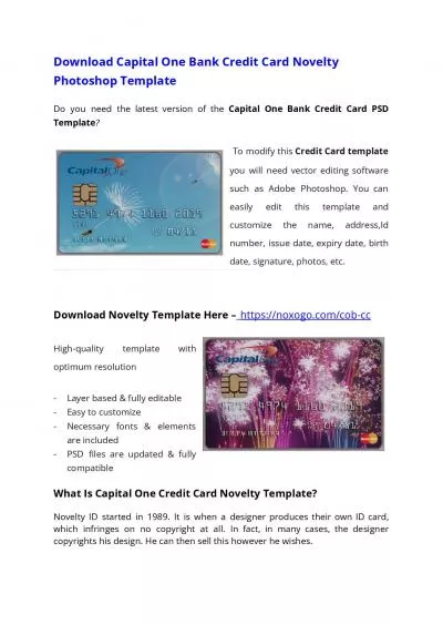 Capital One Bank Credit Card PSD Template – Download Photoshop File