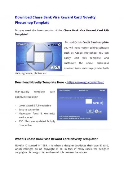Chase Bank Visa Reward Card PSD Template – Download Photoshop File