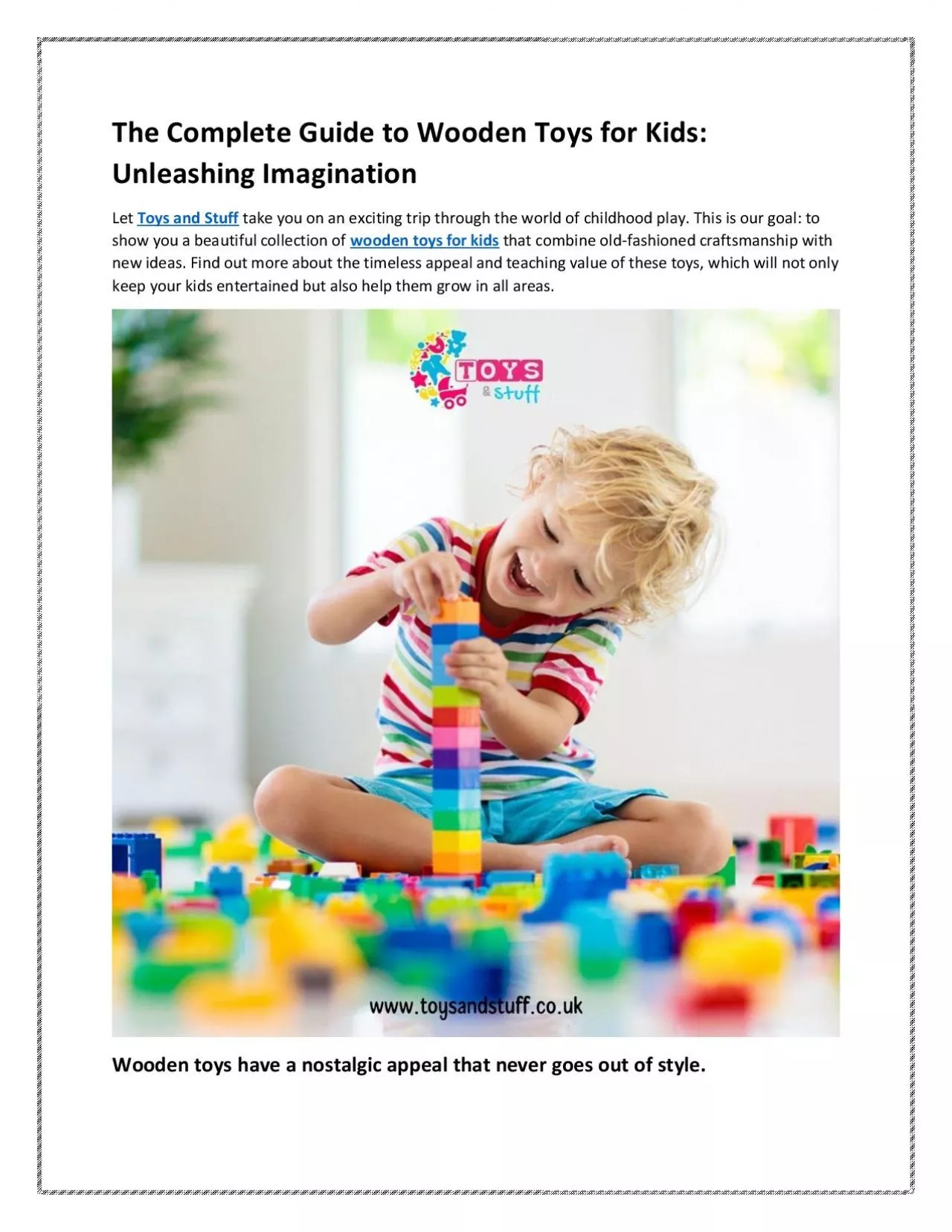 PDF-The Complete Guide to Wooden Toys for Kids: Unleashing Imagination