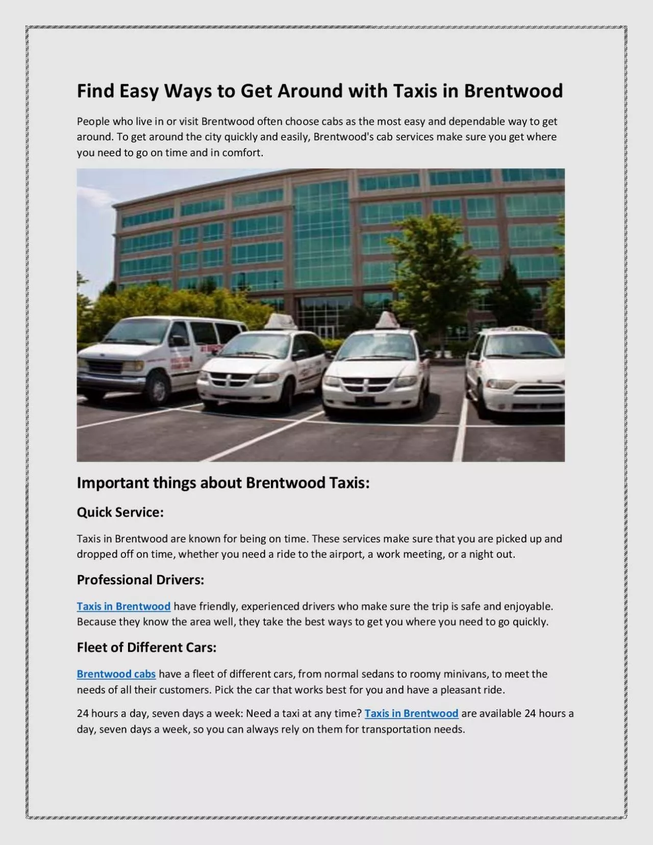 PDF-Find Easy Ways to Get Around with Taxis in Brentwood