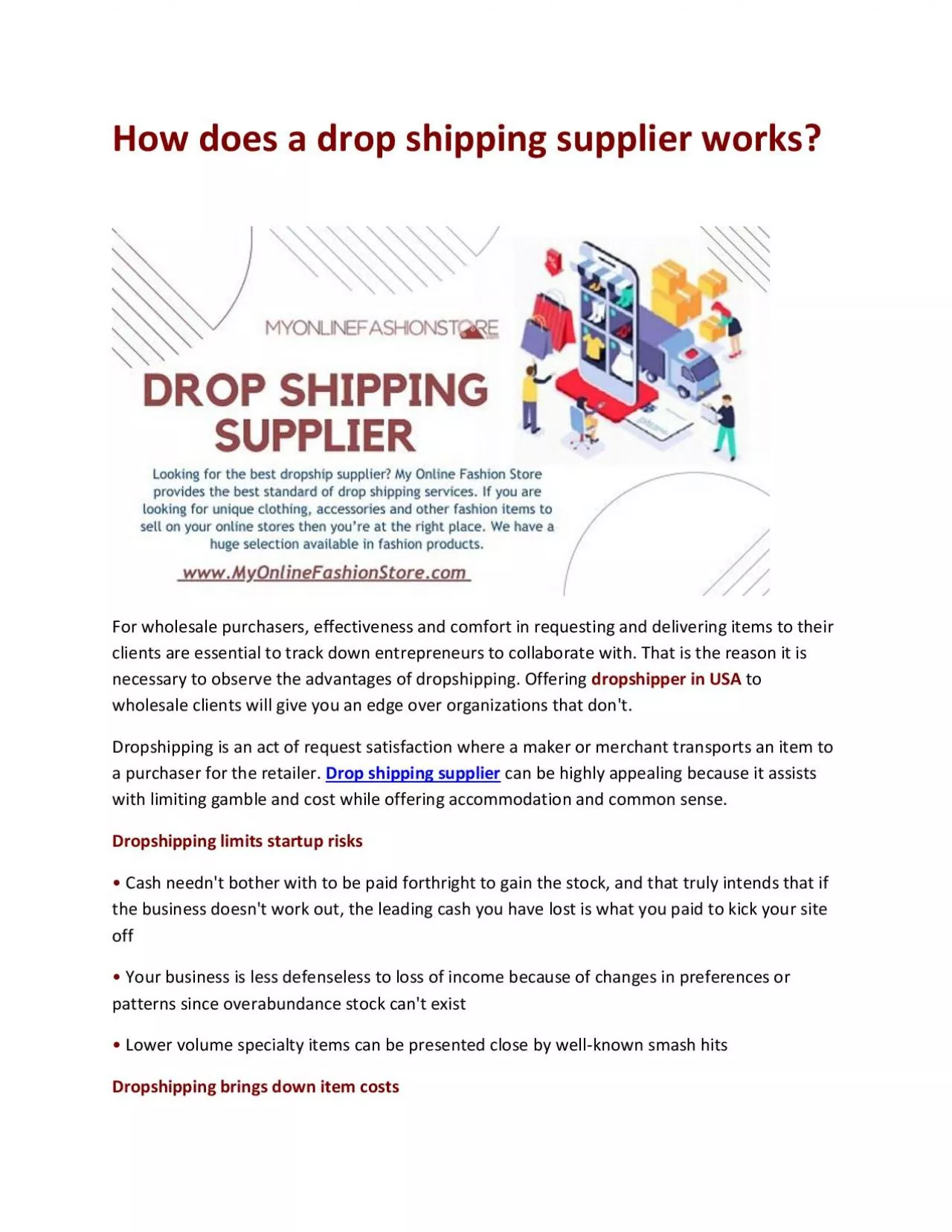 How does a drop shipping supplier works?