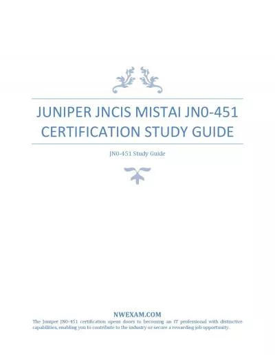 Juniper JNCIS MistAI JN0-451 Certification Study Guide