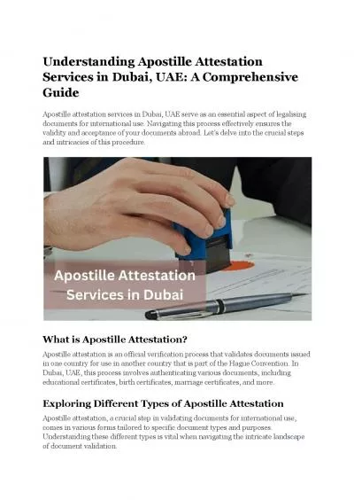 Understanding Apostille Attestation Services in Dubai, UAE: A Comprehensive Guide