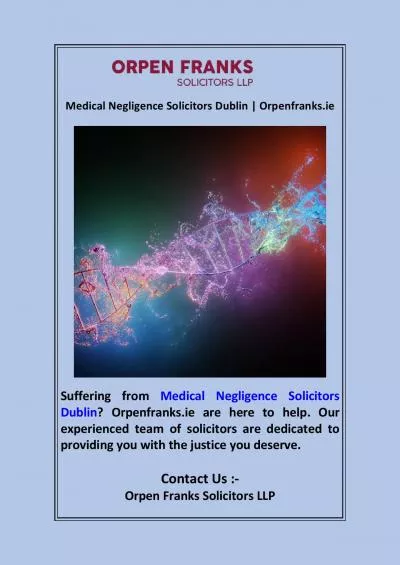 Medical Negligence Solicitors Dublin | Orpenfranks.ie