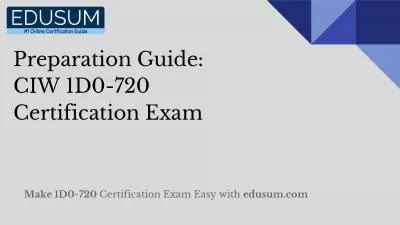 Preparation Guide: CIW 1D0-720 Certification Exam