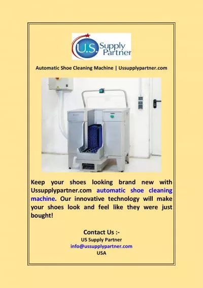 Automatic Shoe Cleaning Machine | Ussupplypartner.com