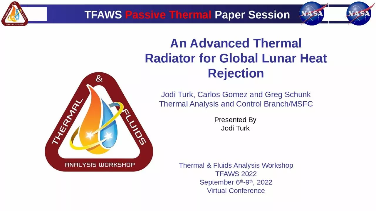 PPT-Presented By Jodi Turk Thermal & Fluids Analysis Workshop