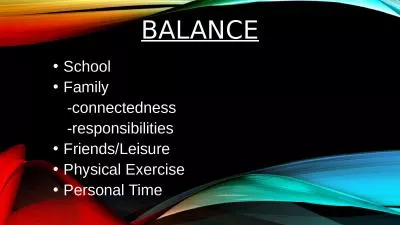 Balance School Family 	-connectedness