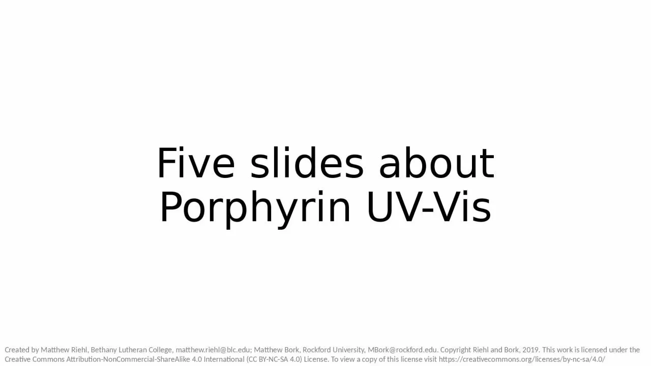 Five slides about Porphyrin UV-Vis