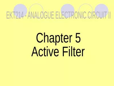 EKT214 - ANALOGUE ELECTRONIC CIRCUIT II