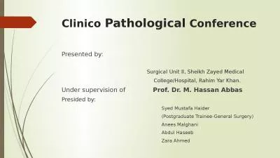 Clinico   Pathological  Conference