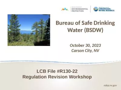 ndep.nv.gov Bureau of Safe Drinking Water (BSDW)